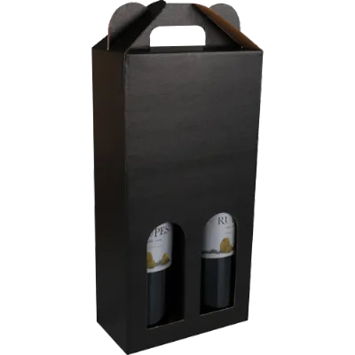 Flesverpakking Draagkarton - Basic line - 2 flessen – Zwart 1