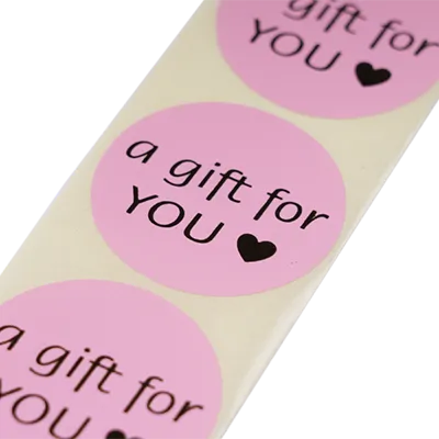 Cadeausticker op rol Stickers  – a gift for you - lichtroze 1