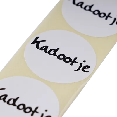 Cadeausticker op rol Stickers – Kadootje rond - wit 1