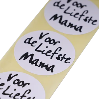 Cadeausticker op rol Stickers – Voor de liefste mama - wit 1