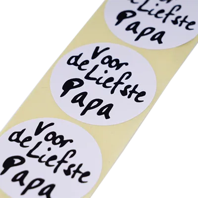 Cadeausticker op rol Stickers - Voor de liefste papa - wit 1